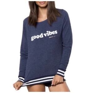 Spiritual Gangster Good Vibes Lightweight Sweatshirt Sweater Women’s XS Blue